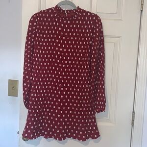 White polka dot burgundy by Lulus.